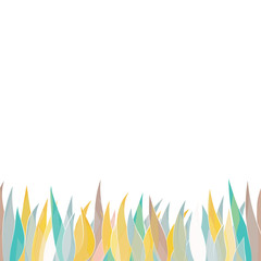 Card with colorful grass isolated on white background with empty space. Vector illustrator.
