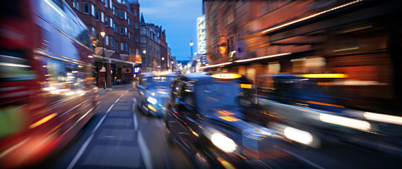 Blurred motion of cars. London