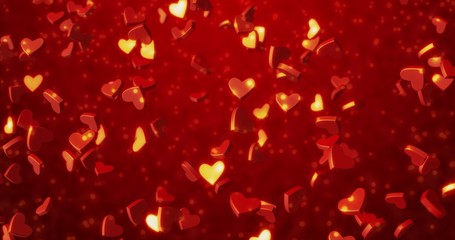 Fototapeta na wymiar Red hearts 3 d texture. Valentine's day background.