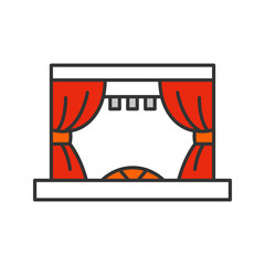Theater stage color icon