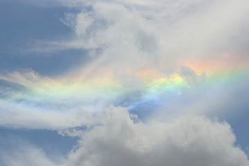Fototapeta na wymiar Sky with the rainbow