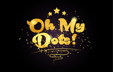 oh my dots star golden color word text logo icon