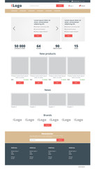 Ecommerce website template, modern vector flat design layout. Internet business web page