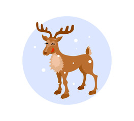 cartoon christmas deer vector