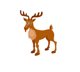 cartoon christmas deer vector