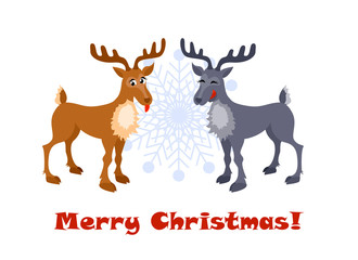 cartoon christmas deer vector