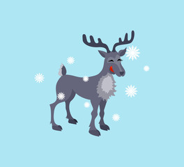 cartoon christmas deer vector