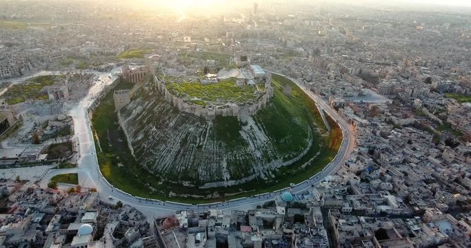 Aerial view of Aleppo cityscape
