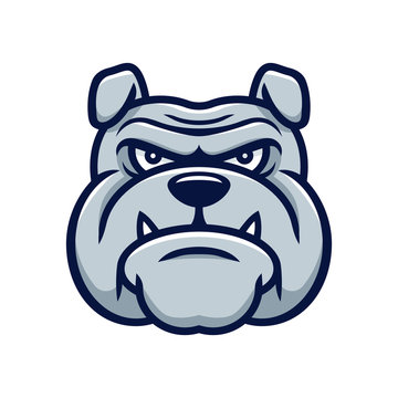 Head angry bulldog mascot