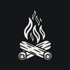 Bonfire icon. Campfire logo