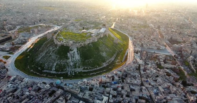 Aerial view of Aleppo cityscape