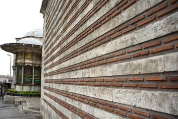 The wall of the Laleli mosque in Istanbul from ordu caddesi