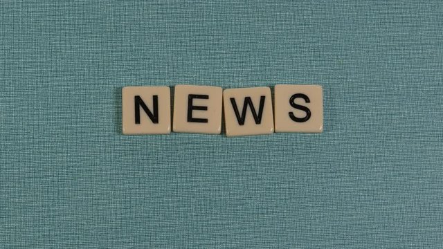 Animation with letters forming the word NEWS.