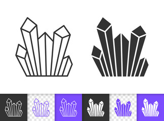 Crystal simple black line vector icon