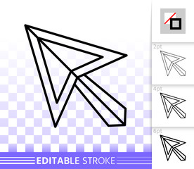 Mouse Cursor simple black line vector icon