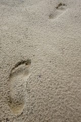 footprints on beach