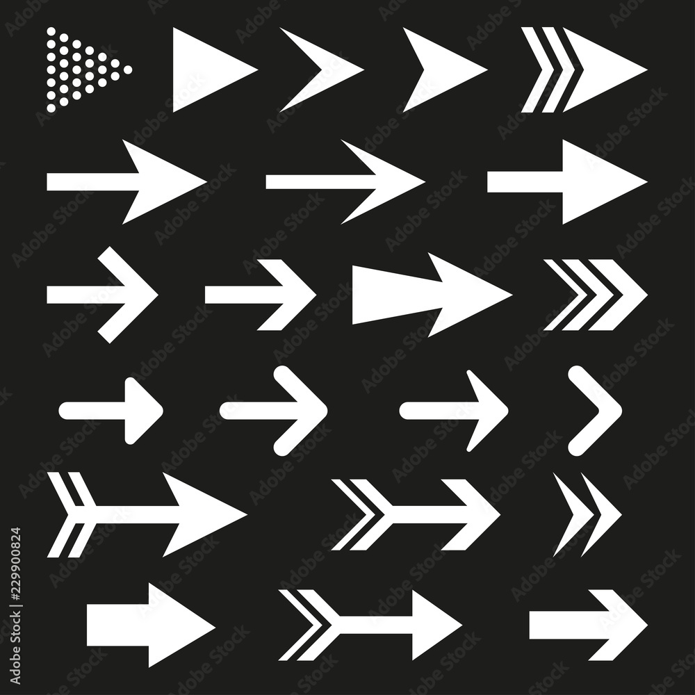 Poster arrow icon set for website. different arrows collection. vector illustration.