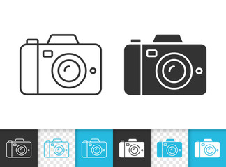 Digital Camera simple black line vector icon