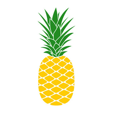 Pineapple icon. Tropical fruit. Ananas print. Vector illustration.