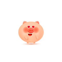 The year of the pig. Cute little pig.