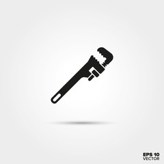 Adjustable wrench vector  icon