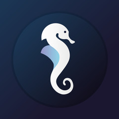 Seahorse icon vector for dark background