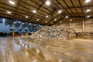 Residual Plastic Waste at recycling facility