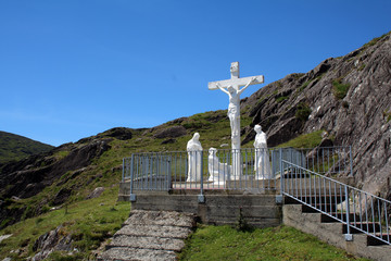 Religous statue on the side of a mountain, Ireland