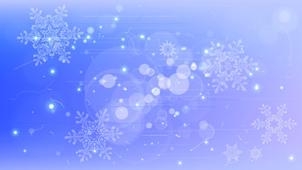 Snowflakes and festive lights - vector background with beautiful snowflakes that merrily shine and shimmer in color space