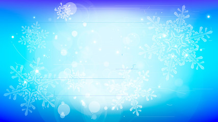Snowflakes and festive lights - vector background with beautiful snowflakes that merrily shine and shimmer in color space