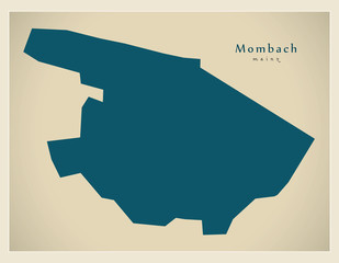 Modern District Map - Mainz Mombach Germany