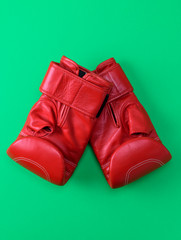 red sport leather boxing gloves