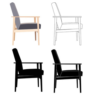 set of chairs, silhouette