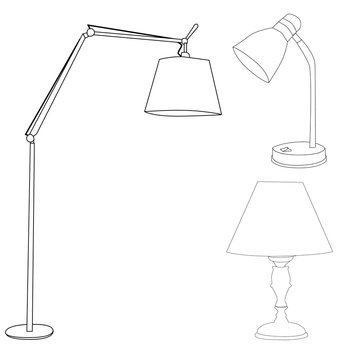 vector, sketch floor lamp