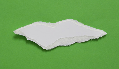 Torn paper background, empty space for text.