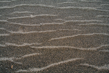 Fototapeta na wymiar wavy texture of sandy beach on east coast of pacific ocean