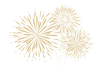 new year fireworks decoration isolated on white background
