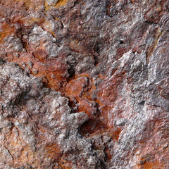 Structures of rusty iron, close-up photo