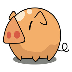 Pig cartoon illustration isolated on white background