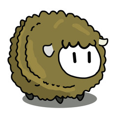 Sheep cartoon illustration isolated on white background