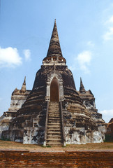 Fototapeta premium Wat Phra Si Sanphet, königlicher Tempel des alten Königspalastes in Ayutthaya