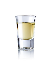 glass of tequila isolated