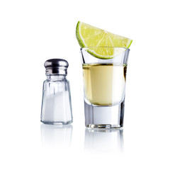 glass of tequila isolated