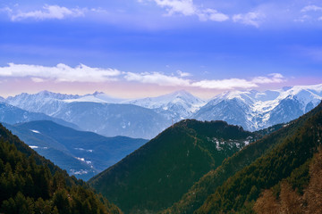 Fototapeta na wymiar Arinsal mountains in Andorra Pyrenees