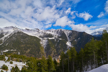 Arinsal mountains in Andorra Pyrenees