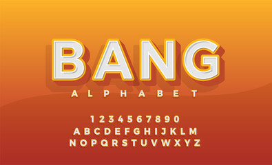 Font 3d Alphabet Retro Typeace. Typography classic style font set for logo, Poster, Invitation. vector illustrator