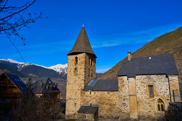 Escunhau village church in Lerida Catalonia