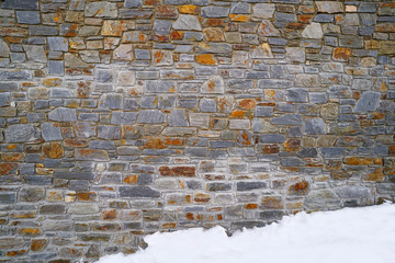 Slate stone masonry stone wall in Andorra