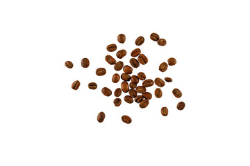 A scattering of coffee beans. Coffee Beans Isolated On White Background.