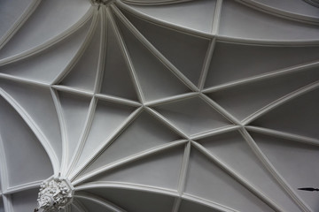 white historical ceiling in castle